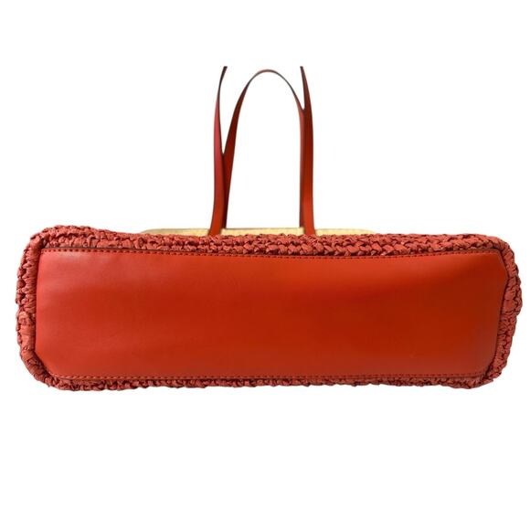 Michael Kors Women The Michael Bag Large Ombré Straw Shoulder Tote Bag Red Clay - Picture 7 of 11